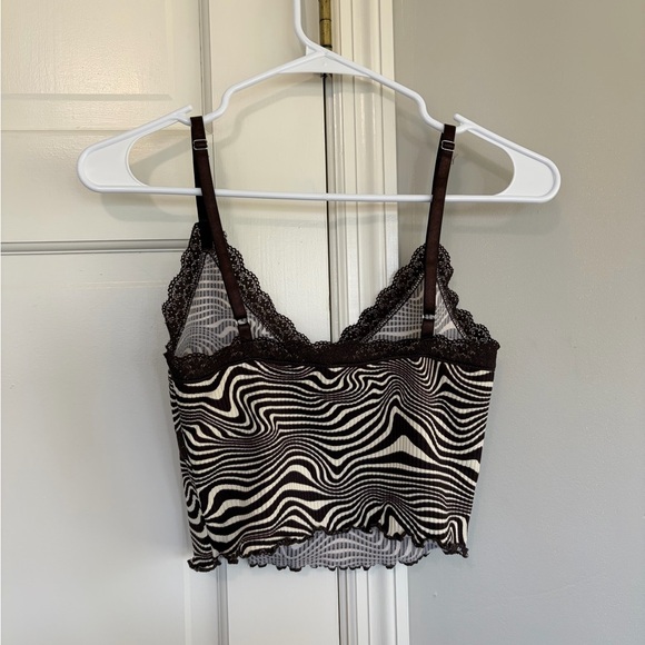 H&M Black and White Zebra Lace-Trim Tank Top - Picture 2 of 3